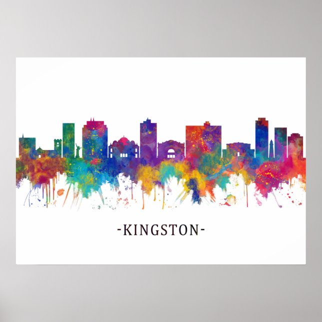 Póster Kingston Jamaica Skyline (Frente)