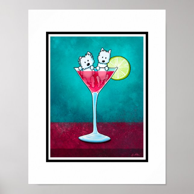 Póster KiniArt Cosmopawlitan Westies (Frente)