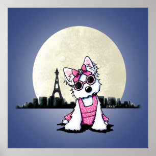 Póster KiniArt Paris Night Olivia Westie