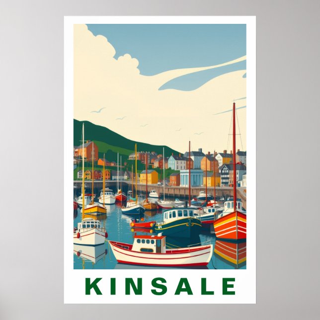 Póster Kinsale Harbor Ireland Vintage Travel Art (Frente)
