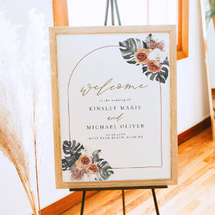 Póster KINSLEY Boho Terracotta Boda Poster de bienvenida