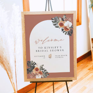 Póster KINSLEY Boho Terracotta Bridal Shower Bienvenida