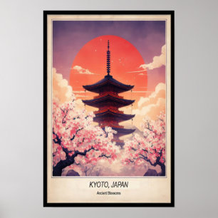 Póster Kioto en flor: Sueños de flores de cerezo en Japón