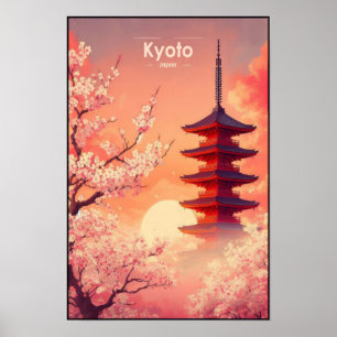Póster Kioto en flor: Sueños de flores de cerezo en Japón