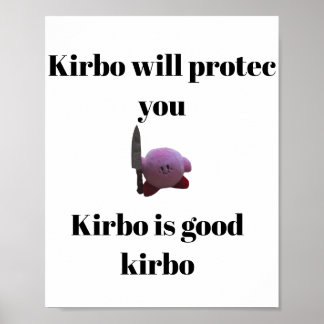Póster Kirby con un cuchillo