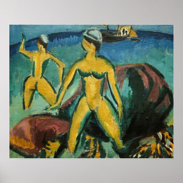 Póster Kirchner - Bañándose 1912 (Frente)