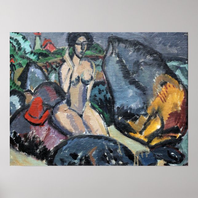 Póster Kirchner - Bañistas entre piedras 1912 (Frente)