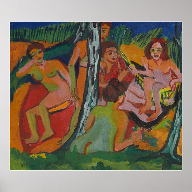 Póster Kirchner - Bathers 1910 (Frente)
