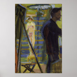 Póster Kirchner - Erich Heckel Y Modelo En El Estudio 1..
