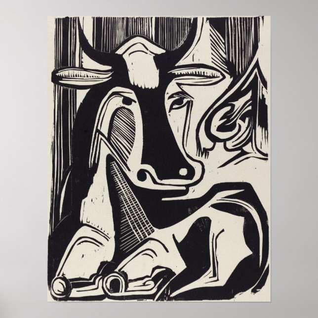 Póster Kirchner - La gran vaca acostada 1929 (Frente)