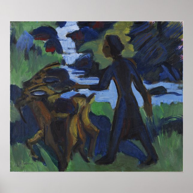 Póster Kirchner - Mujer Con Cabra 1938 (Frente)