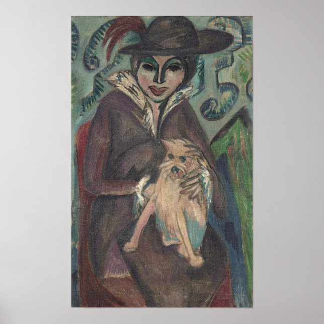 Póster Kirchner - Mujer Con Perro 1912 (Frente)