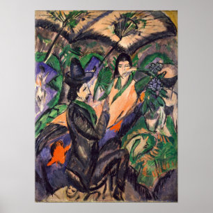 Póster Kirchner - Pareja Bajo El Paraguas Japonés