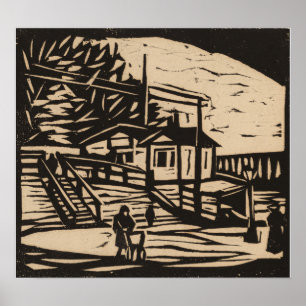 Póster Kirchner - Shed En El Banco Del Elba 1906