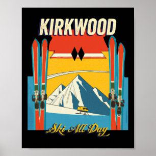 Póster Kirkwood California Ski All Day - Retro Vintage St