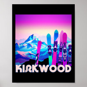 Póster Kirkwood Ski - Esquí al Estilo Retro de los 80 y S