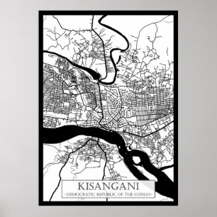 Póster Kisangani República Democrática del Congo Ciudad 