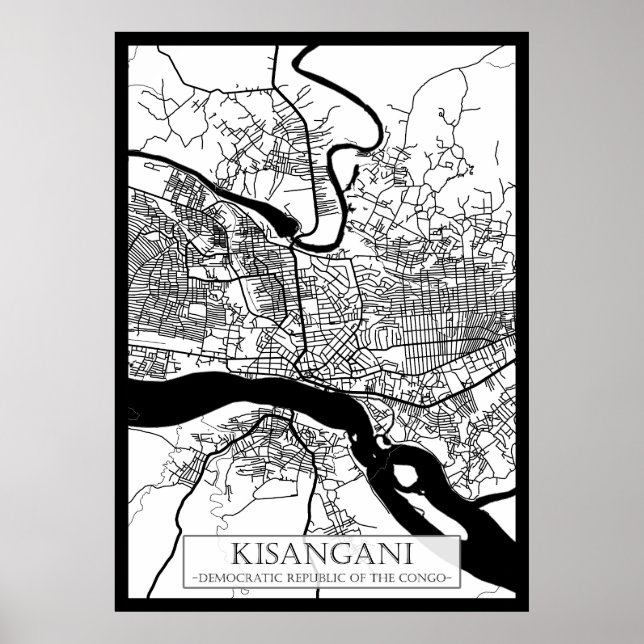 Póster Kisangani República Democrática del Congo Ciudad  (Frente)