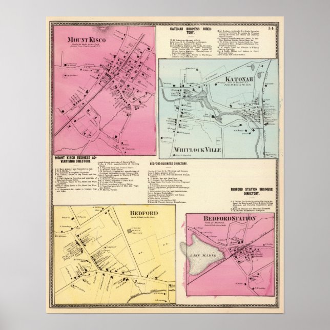 Póster Kisco, Katonah, Whitlock Ville, Bedford (Frente)