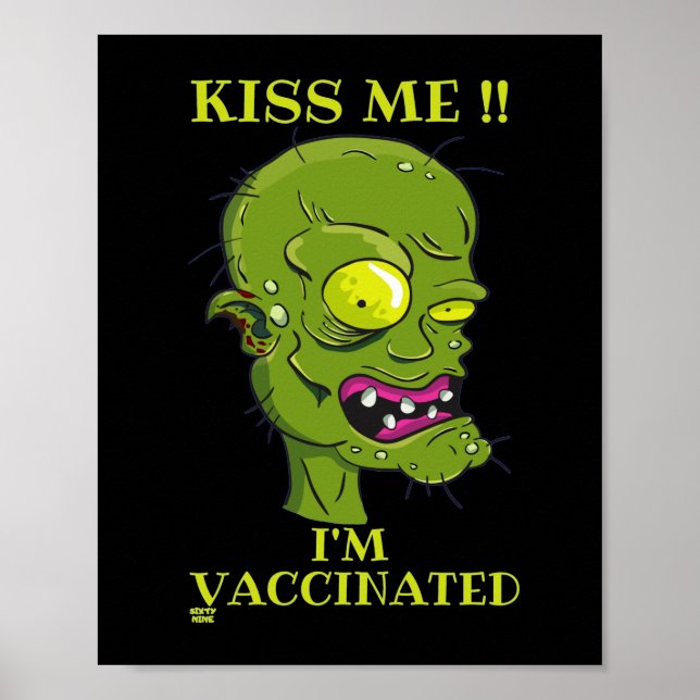 Póster "KISS ME, I'M VACCINATED" funny        (Frente)