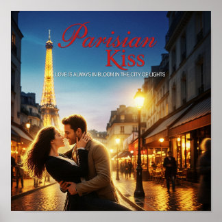 Póster Kiss parisinos - Torre Eiffel Romance