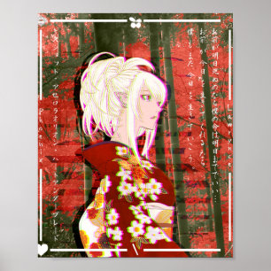 Póster Kiss Shot Yukata Glitch