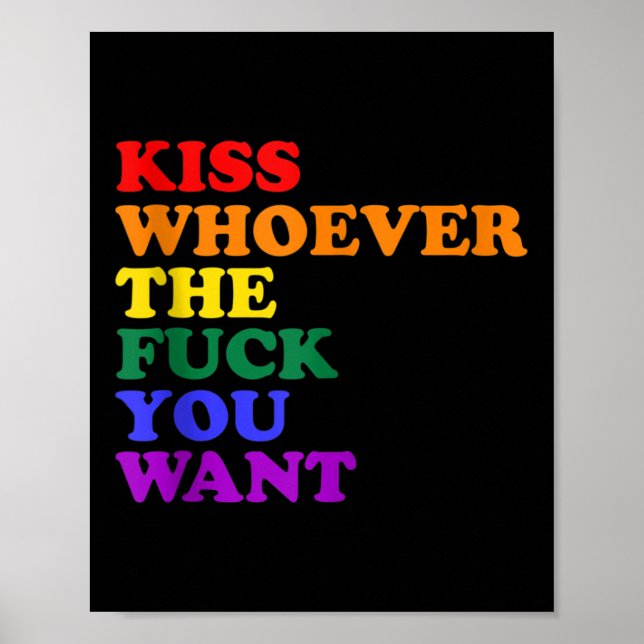 Póster Kiss Wnice Ss Cute Ssver El Para Que Quieras Lgbt  (Frente)