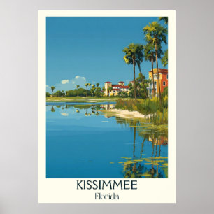 Póster Kissimmee Florida Vintage Lakefront Travel Art