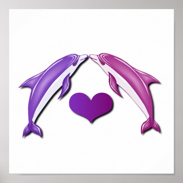 Póster Kissing Dolphins Poster Print (Frente)