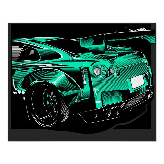 Póster Kit de caja de sintonización verde R35 GTR (Anverso)