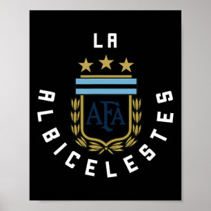 Póster Kit de camiseta de fútbol con bandera de Argentina