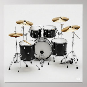 Póster Kit de tambor pulido