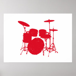 Póster Kit de tambor Silhouette