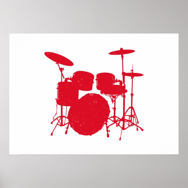 Póster Kit de tambor Silhouette (Frente)