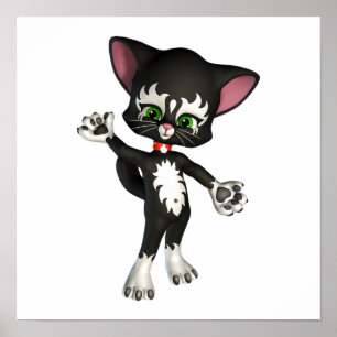 Póster Kit E. Cat, the Cute Cartoon Kitten