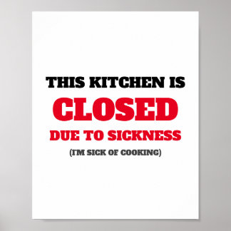 Póster Kitchen Closed poster