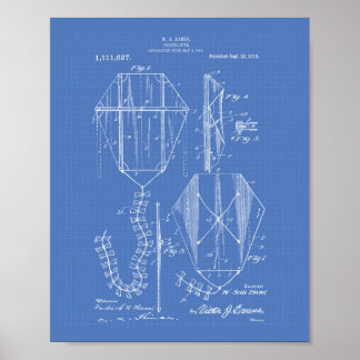 Póster Kite 1914 Patent Art Old Peper Poster