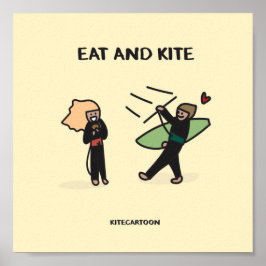 Póster Kiteboarding/kitesurfing - Comida y cometa