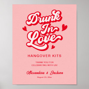 Póster Kits de resaca de borrachos enamorados Bodas rojas
