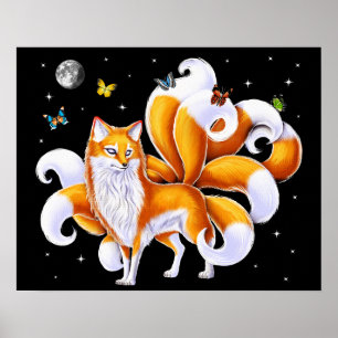 Póster Kitsune Fox de Japón
