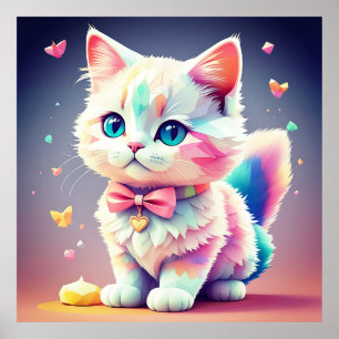 Póster Kitten-84301 de color lindo