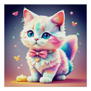 Póster Kitten-84301 de color lindo