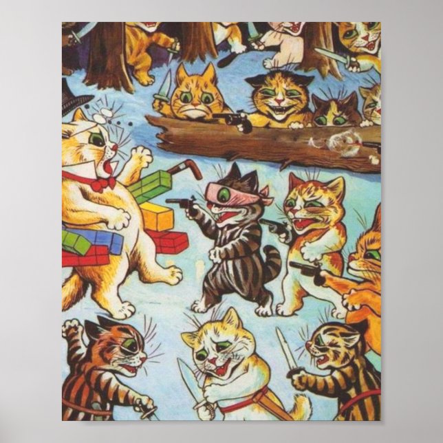 Póster Kitten Bandits De Louis Wain (Frente)