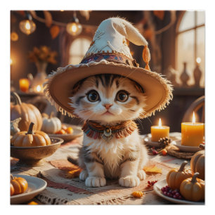 Póster Kitten de Acción de Gracias
