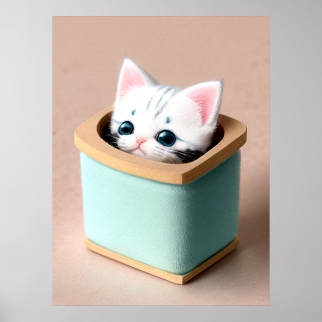 Póster Kitten Delight: Snuggle Bowl Moment Captured (Frente)