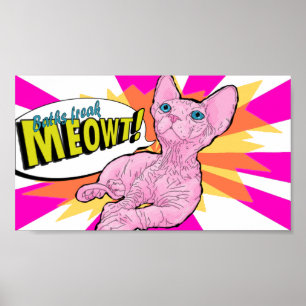 Póster Kitten Hairless Pop art