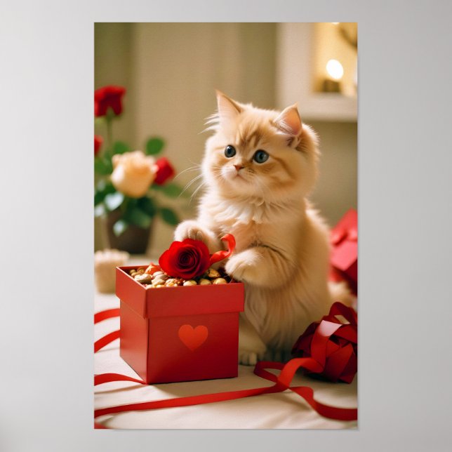 Póster Kitten Love Tender Romantic Beautiful Gift (Frente)