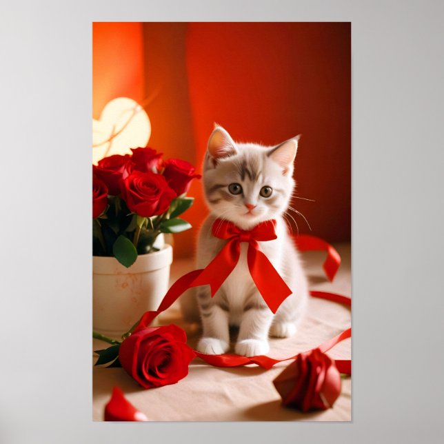 Póster Kitten Love Tender Romantic Beautiful Gift (Frente)