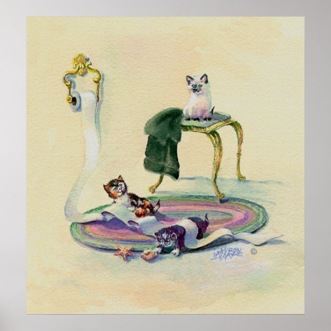 Póster KITTENS & TOILET PAPER de SHARON SHARPE (Frente)
