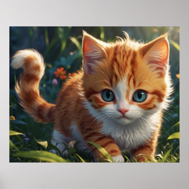 Póster *~* Kitty AP68 5:4 Listo para gatos de gatito feli (Frente)